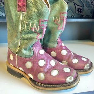 Tin Haul Little Miss Dotty Boots Youth Size 12